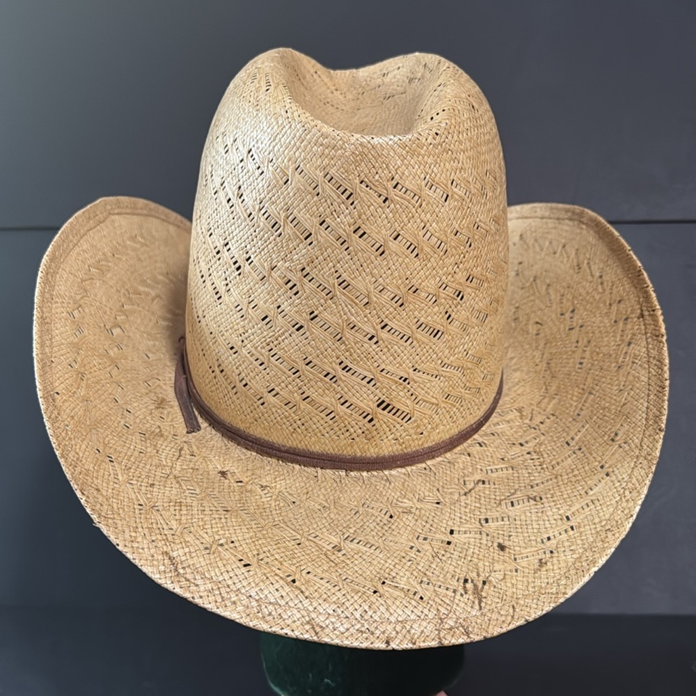 Vintage Firm Natural Straw Cowboy Hat - Picture 6 of 17